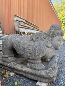 Antique Javanese Hindu Temple Kamadhenu Lava Stone Sculpture - Image 4