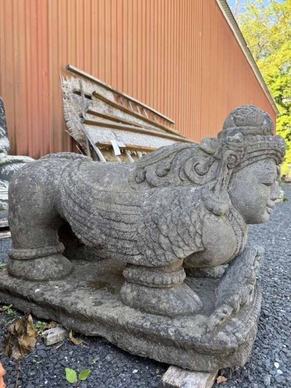 Antique Javanese Hindu Temple Kamadhenu Lava Stone Sculpture - Image 4