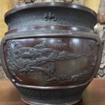 Antique Japanese Large Bronze Jardiniere