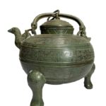 Chinese Dynasty Bronze Ware Bird Beast Palace Teapot