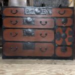 Japanese Meiji Period Wood Sendai Tansu- Red