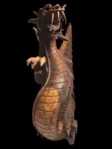 Hand Carved Twist Dragon Suar Wood - Image 2