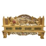 Antique Chinese Bone Carved Recline Buddha