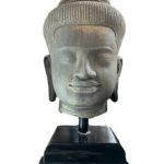 Khmer Sculpture Sandstone Head Of Shiva