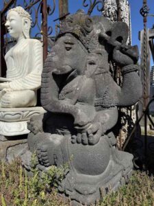 43" Lava Stone Ganesha Sit On Rectangular Base - Image 4