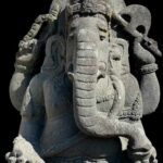 43" Lava Stone Ganesha Sit On Rectangular Base