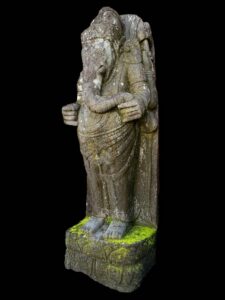 Antique Javanese Temple Ganesha Stand Lava Stone - Image 2