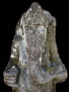 Antique Javanese Temple Ganesha Stand Lava Stone - Image 3