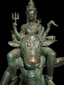Rare Brass Shiva Sits Atop Dancing Nandi - Image 2
