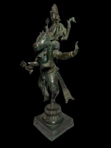 Rare Brass Shiva Sits Atop Dancing Nandi - Image 6