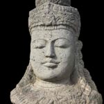 Hand Carved Lava Stone Vishnu Bust