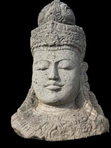 Hand Carved Lava Stone Vishnu Bust
