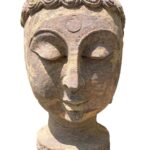 Hand Carved Sandstone Buddha Head