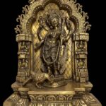 Brass Cast Ornate Saraswati Shrine On Base India