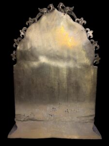 Brass Cast Ornate Saraswati Shrine On Base India - Image 8