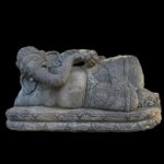 Antique Recline Ganesha Lava Stone