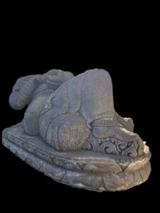 Antique Recline Ganesha Lava Stone - Image 3