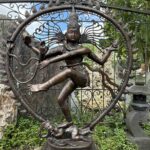 Large Brass Shiva Nataraja Fire Ring On Base