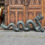 Magnificent Lost Wax Brass Dragon With Pearl-L