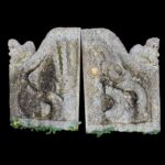 Antique Chinese Dragon Phoenix Stone Gate Pair