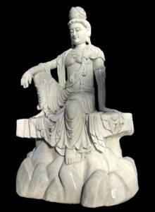 Marble Guan Yin Avalokitesvara Royal Ease - A - Image 2