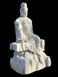 Marble Guan Yin Avalokitesvara Royal Ease - A - Image 3