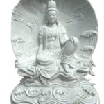 Life Size Marble Water-Moon Guan Yin Avalokitesvara