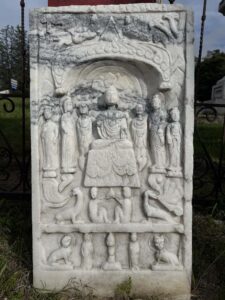 Antique White Marble Buddhist Stella China - Image 2