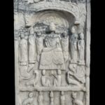 Antique White Marble Buddhist Stella China