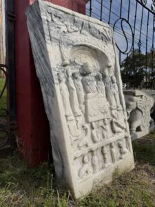 Antique White Marble Buddhist Stella China - Image 3