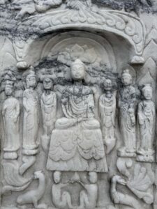Antique White Marble Buddhist Stella China - Image 5