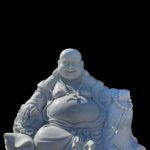 Grand Size White Marble Sit Hotei Matreiya