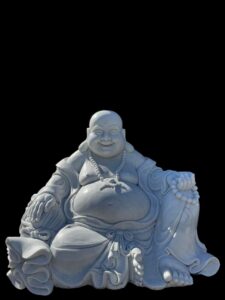 Grand Size White Marble Sit Hotei Matreiya