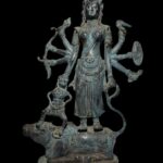 Vintage Lost Wax Cast Brass Durga, Bhairava on Nandi