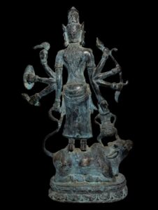Vintage Lost Wax Cast Brass Durga, Bhairava on Nandi - Image 4