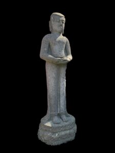 Old Javanese Lava Stone Buddha Stand Dhyana Mudra - Image 2