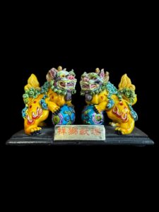 Vintage Porcelain Foo Dog Miniature Figurines