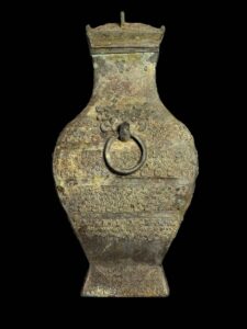 Four Sided Fanghu Bronze Wine Vessel Zhou Era Style - Image 4