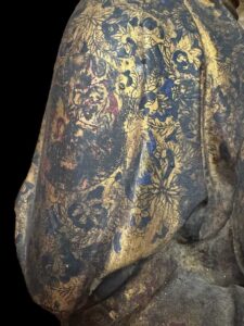 63" Antique Bronze Guan Yin Standing Atop The Lotus Base - Image 7