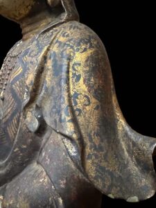63" Antique Bronze Guan Yin Standing Atop The Lotus Base - Image 8