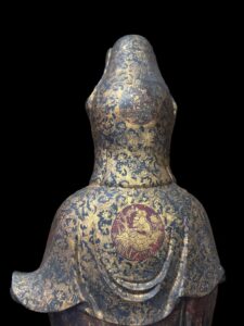63" Antique Bronze Guan Yin Standing Atop The Lotus Base - Image 11