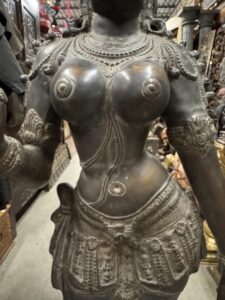 57" Large Antique Brass Temple Parvati - Image 6