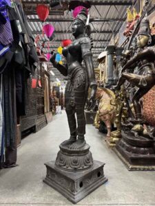 57" Large Antique Brass Temple Parvati - Image 3