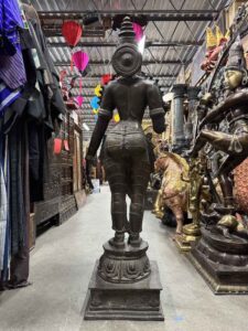 57" Large Antique Brass Temple Parvati - Image 4
