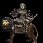 43" Great Quality Brass Durga On Her Lion Dawon