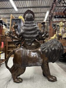 43" Great Quality Brass Durga On Her Lion Dawon - Image 5