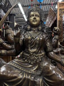 43" Great Quality Brass Durga On Her Lion Dawon - Image 6