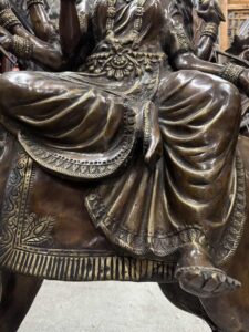 43" Great Quality Brass Durga On Her Lion Dawon - Image 7