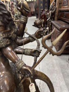 43" Great Quality Brass Durga On Her Lion Dawon - Image 9