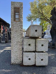 Square Granite Dohyo Ishidoro Stone Lantern - Image 4